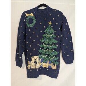 Vintage Marisa Christina Christmas Collection Sweater Women's Petite 1995